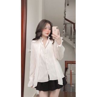 Áo sơ mi buộc nơ hàng quảng châu( ảnh thật shop chụp)