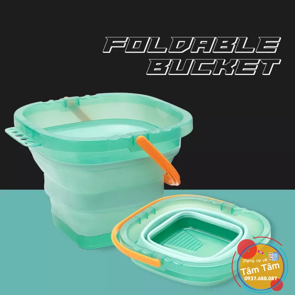 [ TÂM TÂM ]-Xô rửa cọ Miya Foldabket Bucket, Xô Rửa Cọ Himi 2 lít có quai