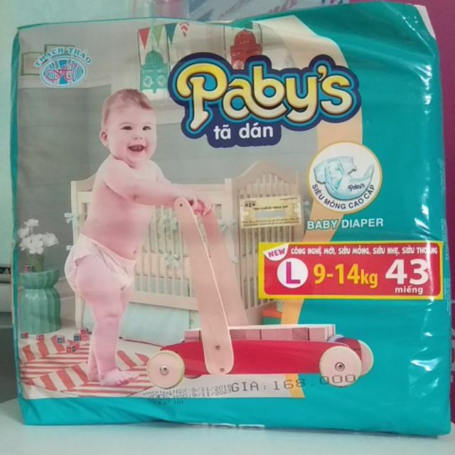 (Sỉ nguyên thùng Dán Đại) Tã Dán pabys thạch thảo S49/M46/L43/XL41