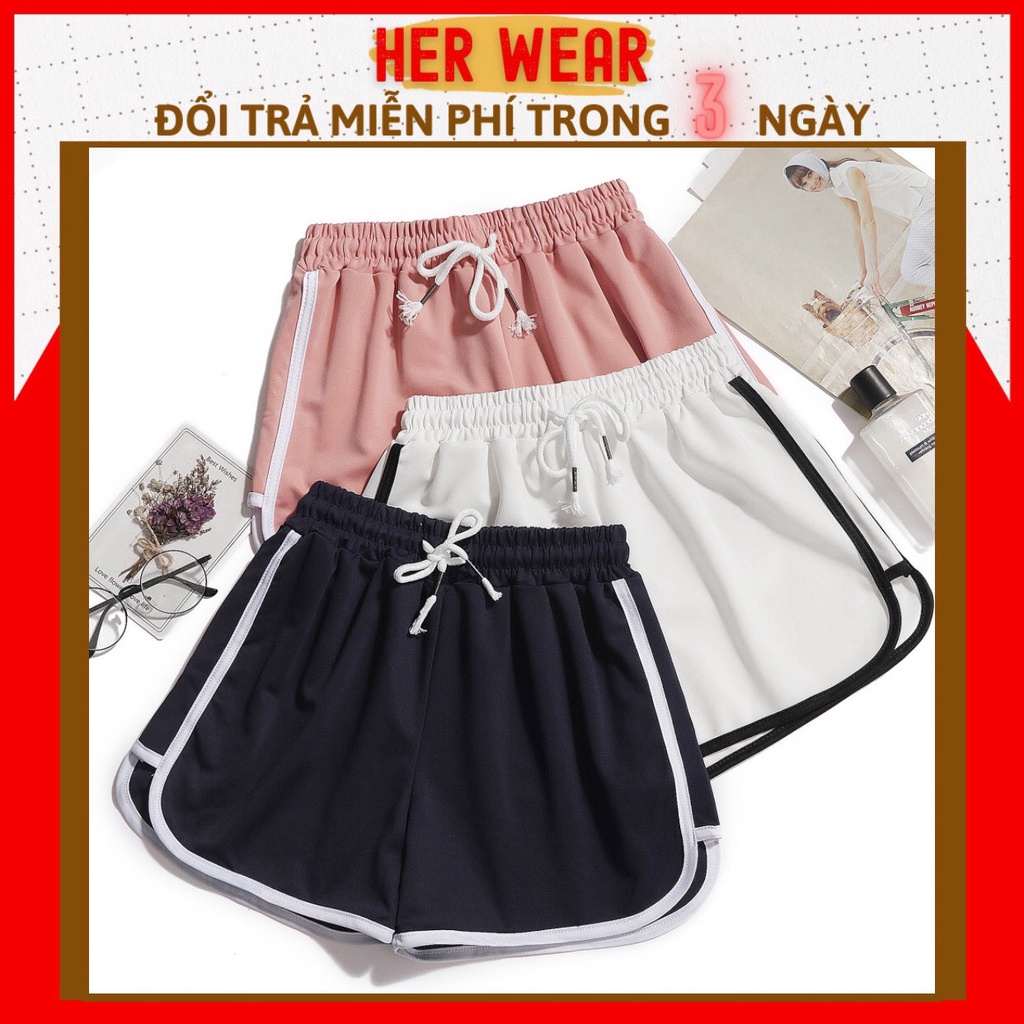 Quần Short Nữ viền sọc kẻ, Quần Đùi Nữ chất thun co dãn cực Sexy. | BigBuy360 - bigbuy360.vn