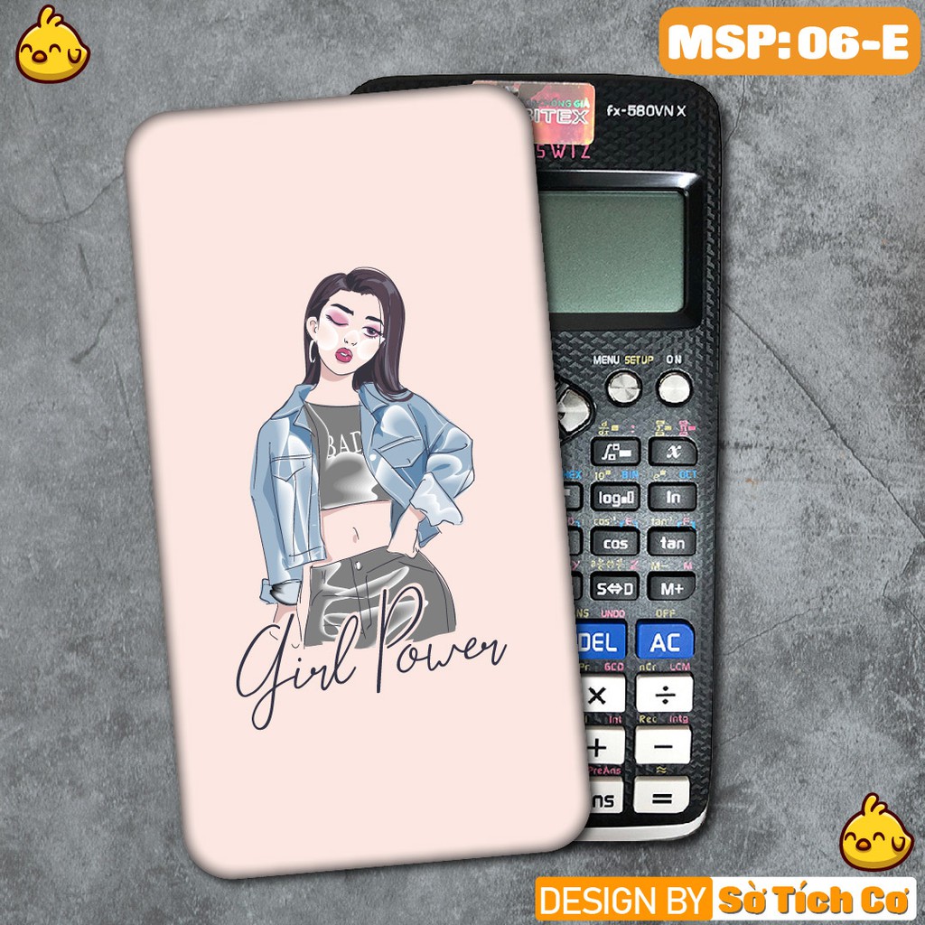 Miếng decal dán máy tính Casio bỏ túi FX500 FX570 FX580 - 570ES 570EX 680EX hình Girl beaty MSP: MT06