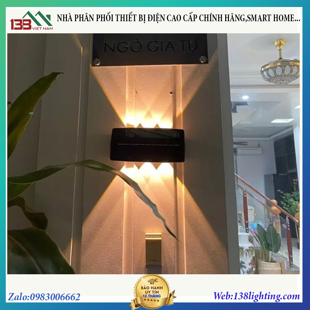 Đèn hắt tường năng lượng mặt trời IP 65 Asia chống nước trang trí ngoại thất ......................