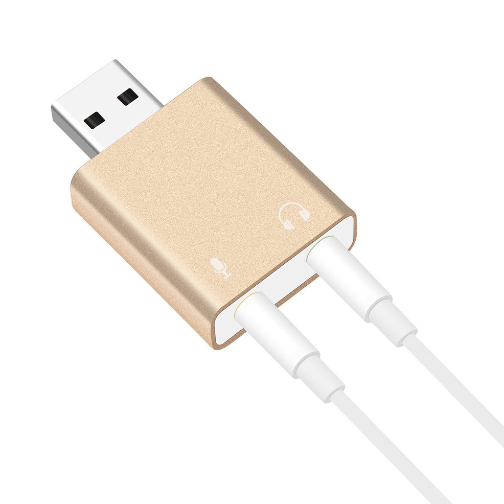 Đầu Chuyển Đổi Thẻ Âm Thanh USB Sang Tai Nghe / Micro USB