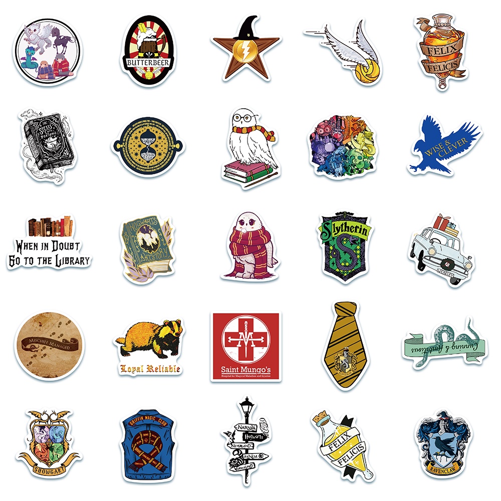 10 / 50 Sticker Dán Laptop Chống Nước Hình Harry Potter Hoạt Hình