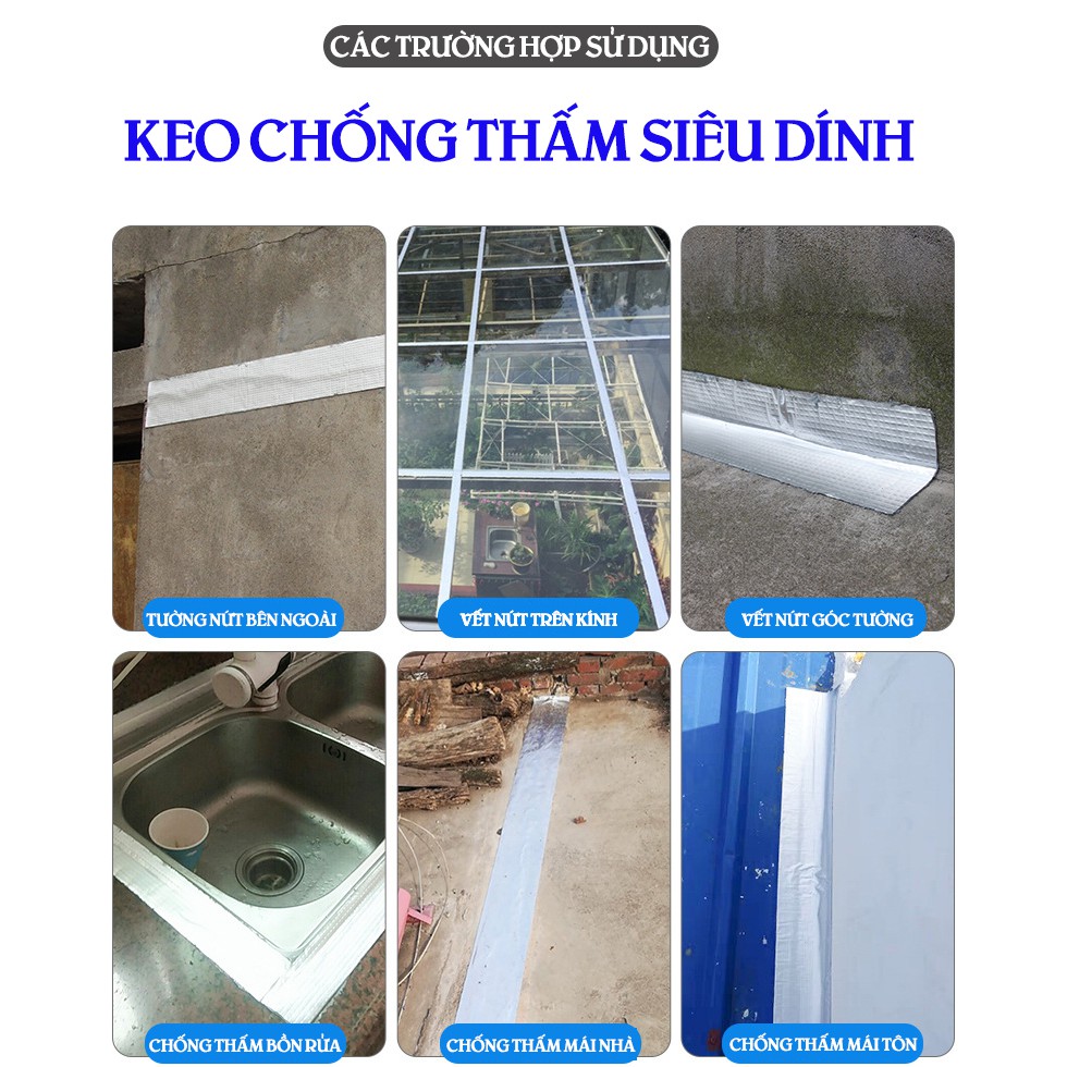 (Khổ to 10cm) Băng Keo Siêu Dính Đa Năng, Keo dán chống thấm,chống nhiệt cho tường, trần nhà, ống nước, bể nướccenter247