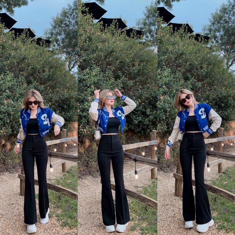 Áo khoác bomber nỉ ngoại thêu Chữ D xịn sò