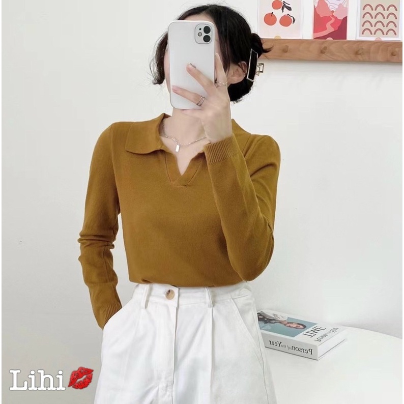 ÁO LEN THỎ CỔ BẺ DÀI TAY PHONG CÁCH HÀN QUỐC MS16245 | BigBuy360 - bigbuy360.vn