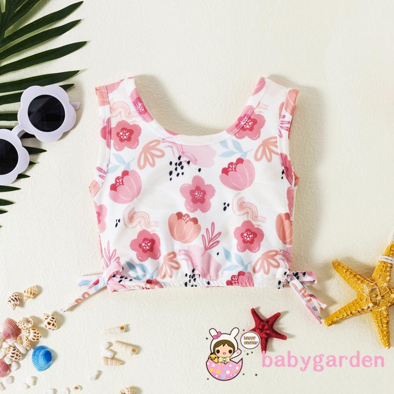 Bộ đồ bơi hai mảnh họa tiết dâu tây/bông hoa cho bé gái 2-7 tuổi