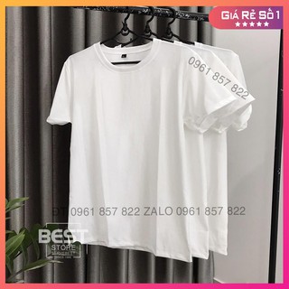 Áo thun trơn trắng unisex dày dặn không xù lông