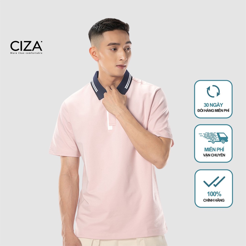 Áo thun polo nam tay ngắn cổ trụ vải cotton CIZA kiểu dáng basic phong cách trẻ trung APNR32