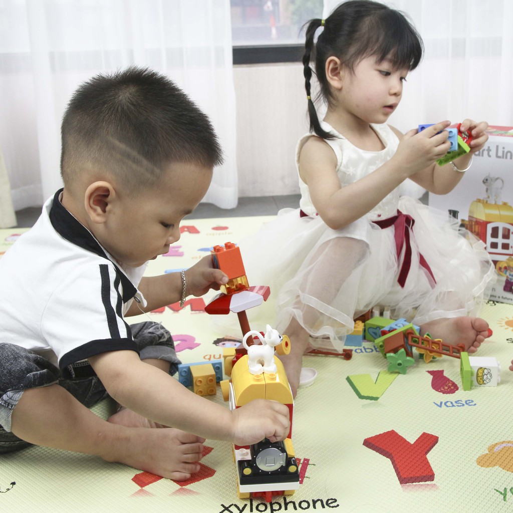 Bộ đồ chơi lắp ghép  ghép hình smoneo duplo Những ly kem nhiều màu 30 chi tiết Toyhouse 66001