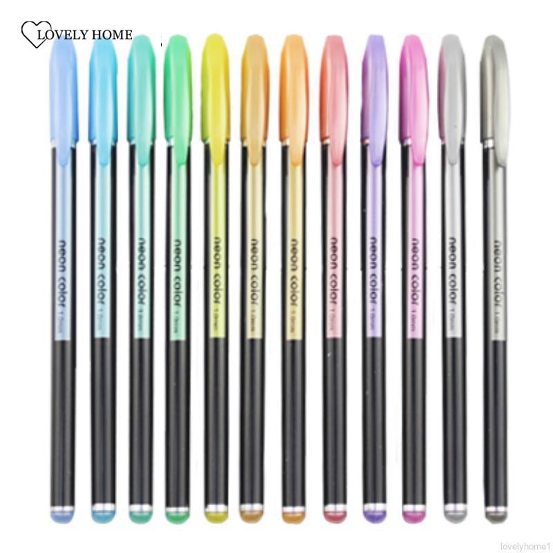 2*Fluorescent Pen 48 Colors Fluorescent Highlighter Gouache Painting Color Ballpoint Pen Gel Ink Pens(Random Color)