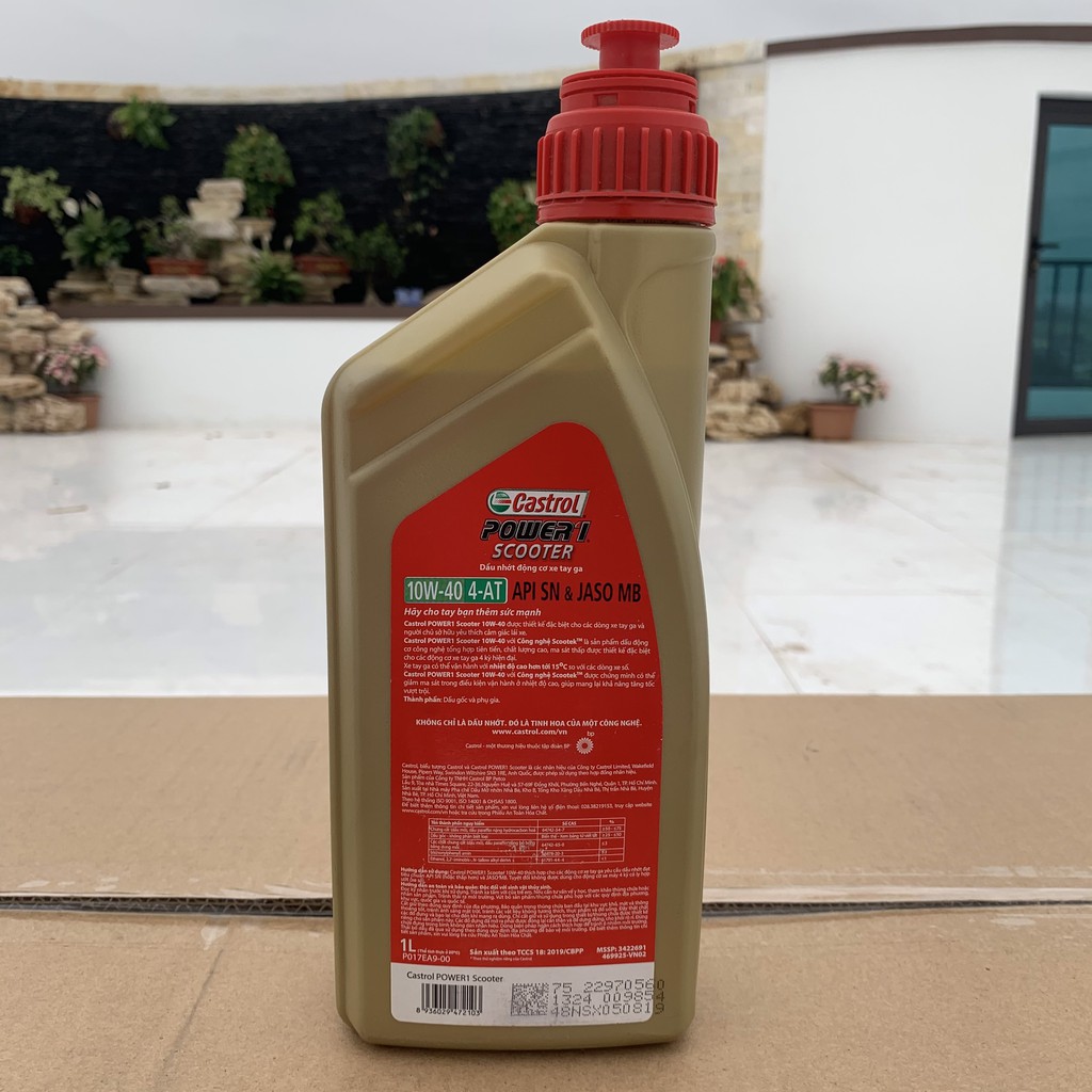 Dầu nhớt xe ga Castrol Power 1 Scooter 10W40 4AT dung tích 800ml - 1L chính hãng