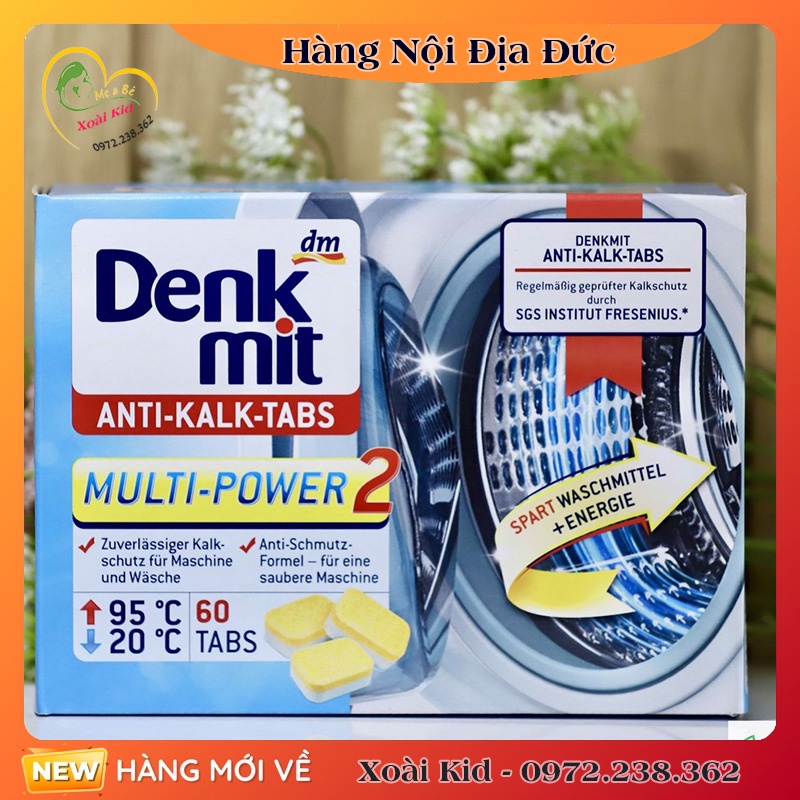 Viên làm sạch máy giặt DENKMIT của Đức