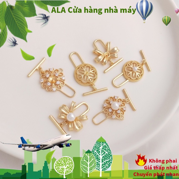 💖Đồ trang sức DIY💖Khóa Gài Nửa Hình Cỏ Bốn Lá/Nơ/Hoa Tuyết Mạ Vàng 14K Làm Đồ Trang Sức Thủ Công DIY[Khóa kết nối/Khóa kẹp/đóng khóa/Vòng tay/Vòng cổ]