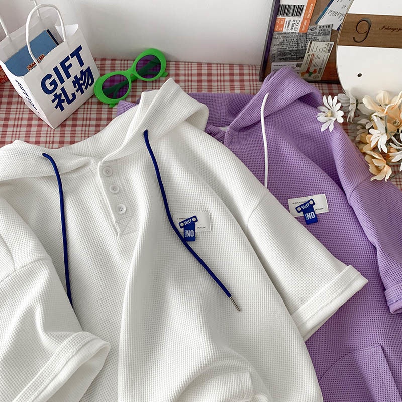 Áo Hoodie Ngắn Tay Dáng Rộng Thời Trang Mùa Hè Giản Dị Dành Cho Nam