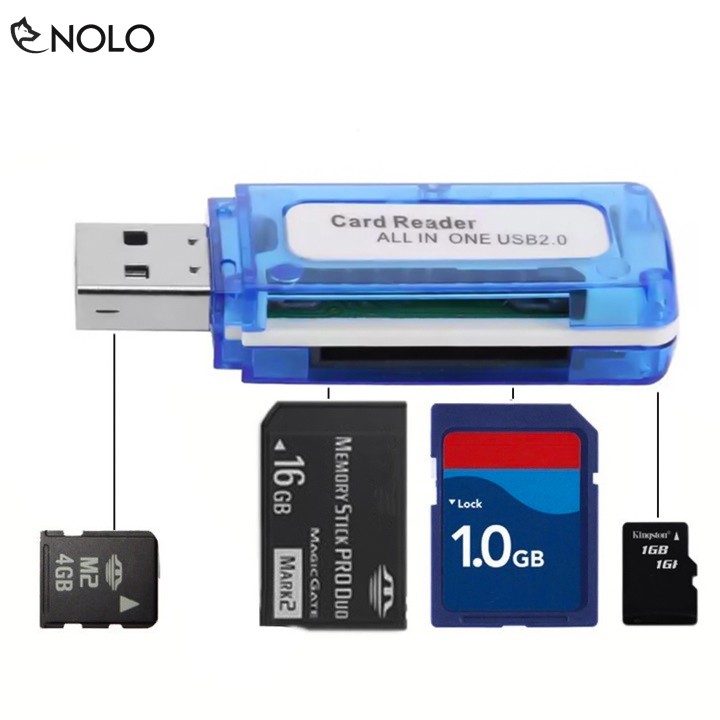 Đầu Đọc Thẻ Nhớ Cổng USB 2.0 All Reader In One Model RD01 Hỗ Trợ Đọc Thẻ MicroSD, SD, TF, MS Micro M2 Plug &amp; Play