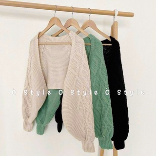 Áo khoác len, cardigan cánh dơi thời trang không nút dáng croptop