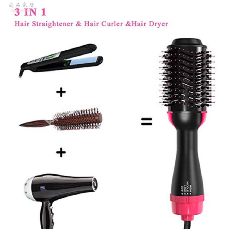 Lược Điện Sấy Tóc Tạo Kiểu Đa Năng One Step, Uốn Tóc, Duỗi Tóc, Tạo Kiểu Đa Năng 3in1 - Bảo Hành 6 Tháng