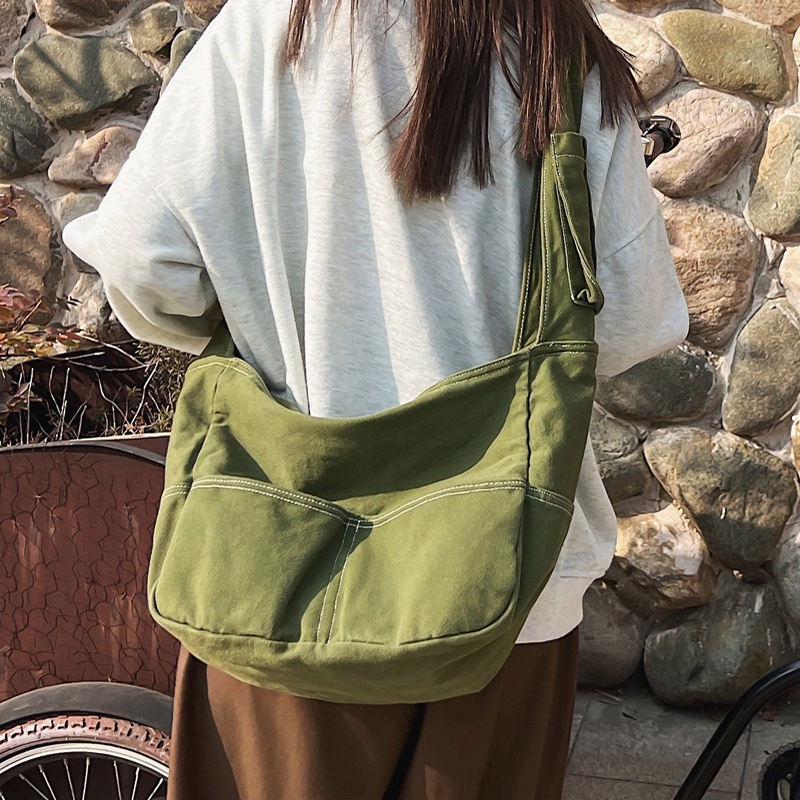 Túi xách canvas IELGY sức chứa lớn phong cách đơn giản thời trang cho nữ