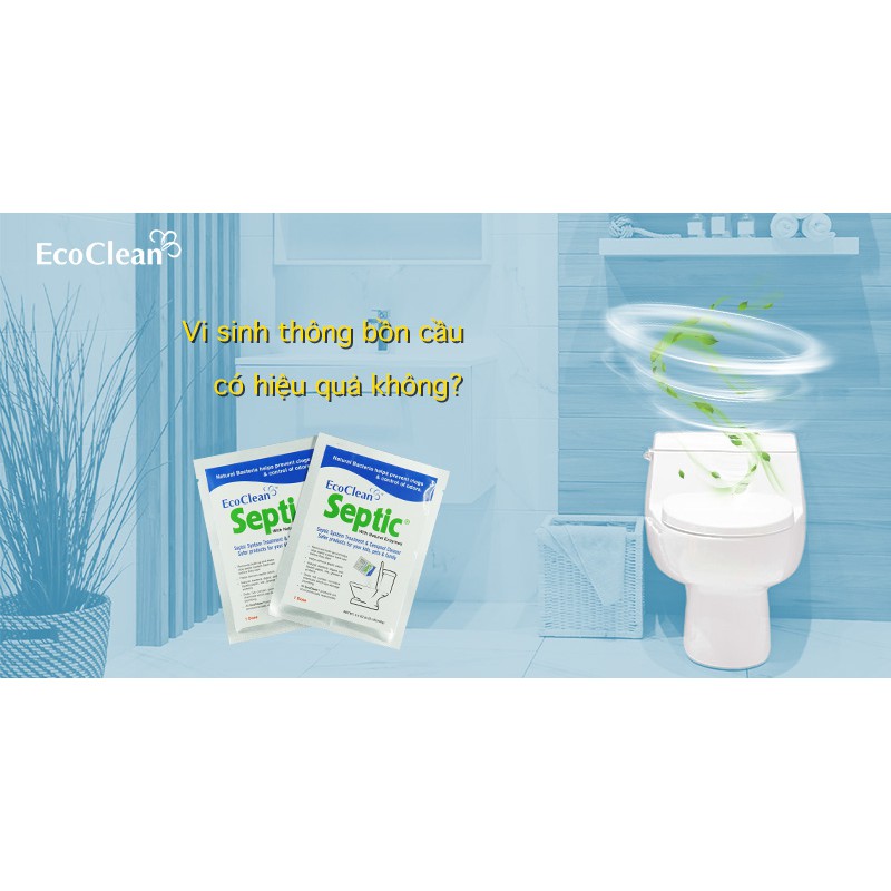 Vi Sinh Khử Mùi Bồn Cầu, Nhà Vệ Sinh - Combo EcoFresh và 2 túi  EcoClean Septic - Xử Lý Mùi Hiệu Quả