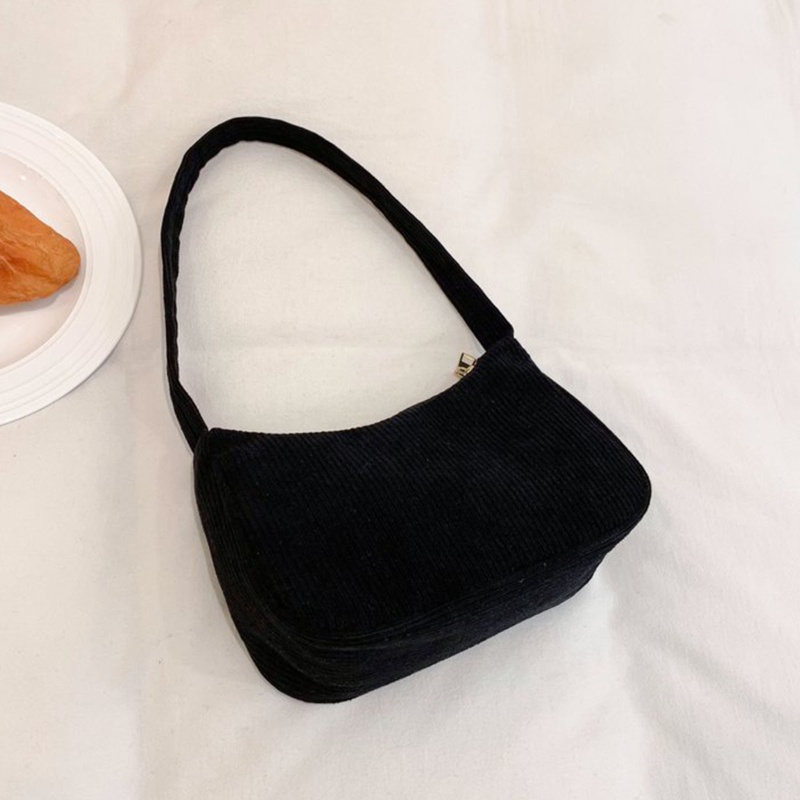 Túi Đeo Vai / Xách Tay Bằng Vải Nhung Kẻ Sọc Có Khóa Kéo Thời Trang Giáng Sinh