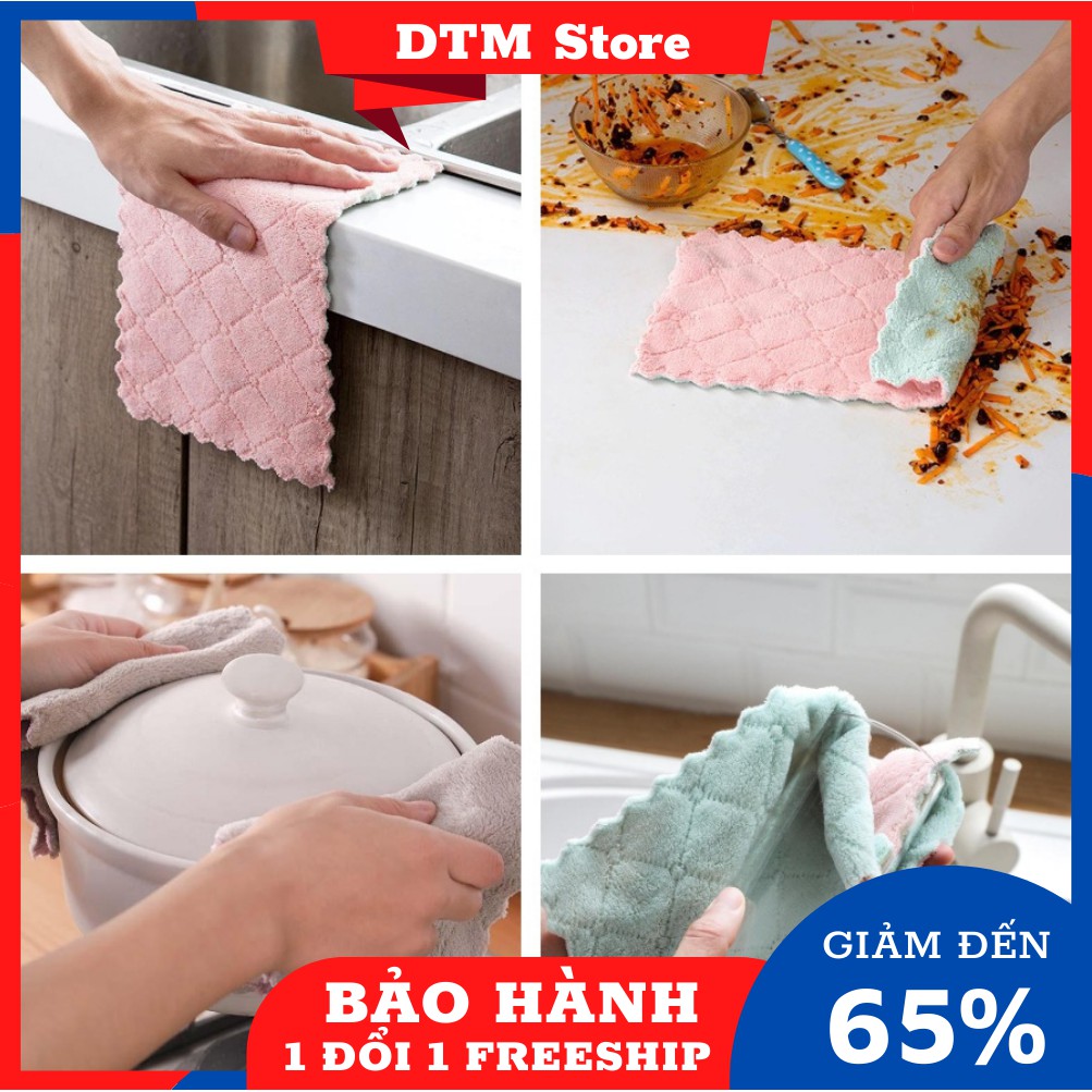 Khăn vệ sinh, khăn lau bếp đa năng set 10 cái mềm mại thấm hút tốt - DTM Store