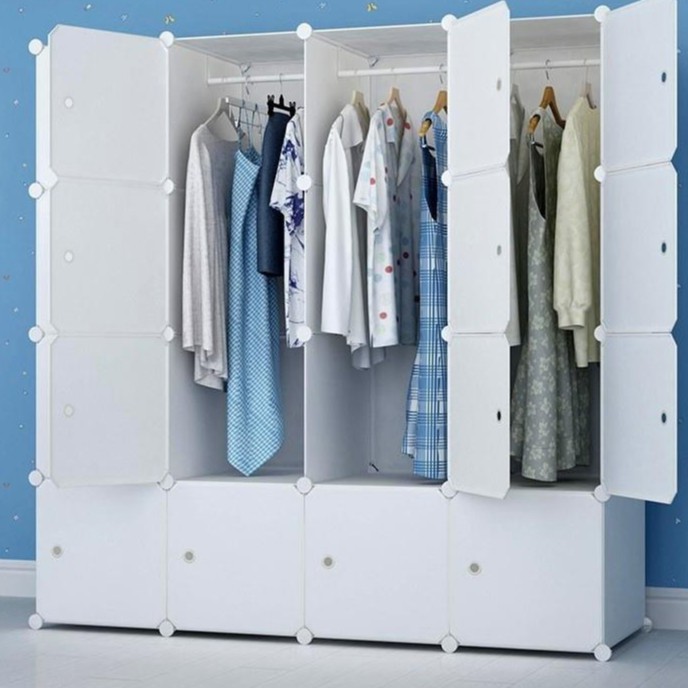 Xả Kho Tủ ghép đa năng 16 ô sâu 47cm (bộ màu trắng)