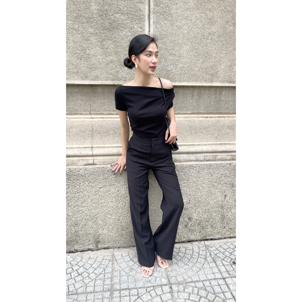 COCO SIN - Áo Trẹt Đen Ly Vai