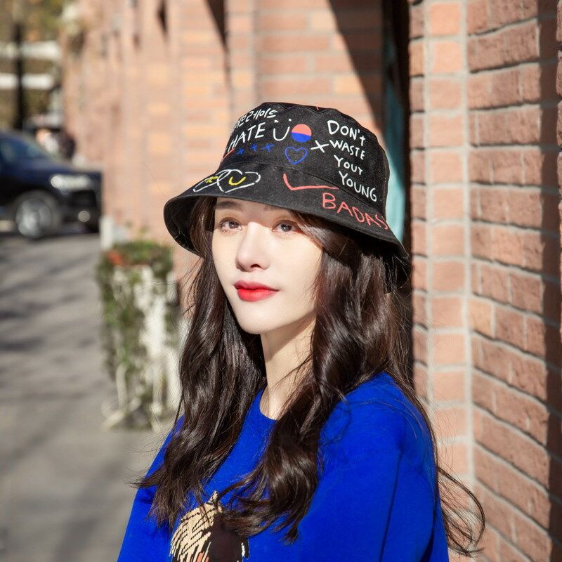 Nón Bucket Unisex Me &amp; U Hàn Quốc Hot Trend Phong Cách Hip Hop Đường Phố Graffiti