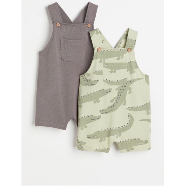 Set 2 quần yếm nỉ H&M chính hãng