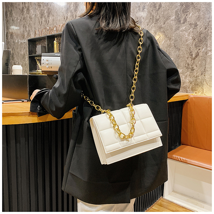 Túi đeo chéo JASMIN NOIR thiết kế sọc caro có tay cầm thời trang cho nữ