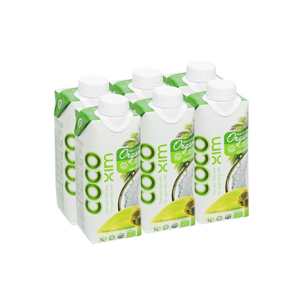 Nước dừa Cocoxim organic lốc 6 hộp x 330ml