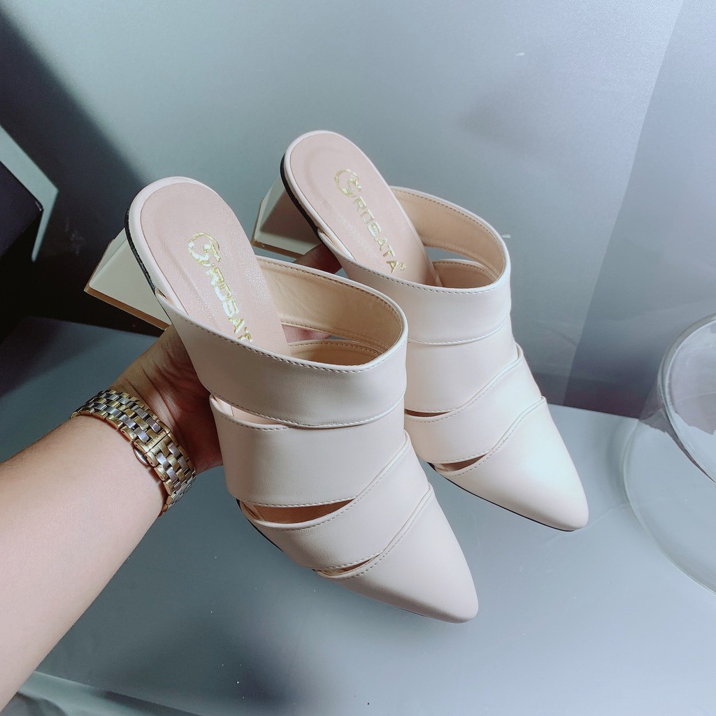 Dép sục gót vuông cao chuẩn 5cm - Lên chân rất xinh ạ #RO292