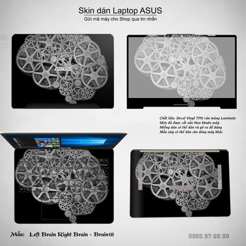 Skin dán Laptop Asus in hình Left Brain Right Brain (inbox mã máy cho Shop)