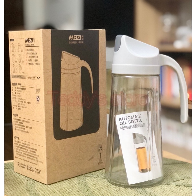 Chai đựng dầu, nước tương, xì dầu, nước mắm tự động mở nắp 300ml - 600ml - 630ml bằng thuỷ tinh cao cấp