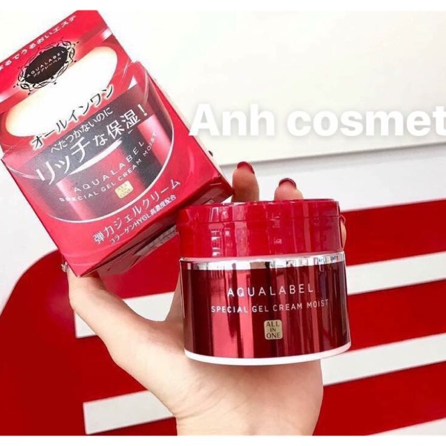 Kem dưỡng 5 in 1 shiseido aqualabel đỏ nhật 90g