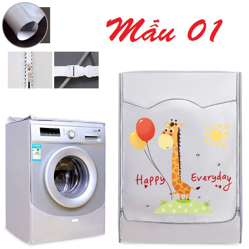 Áo trùm máy giặt cửa trước (ngang) 6kg -10.5kg, vải bạt cao cấp chống nước bền đẹp