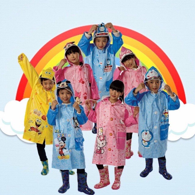 Áo mưa trẻ em xuất Nhật hình thú vui nhộn cho bé 2-7 tuổi
