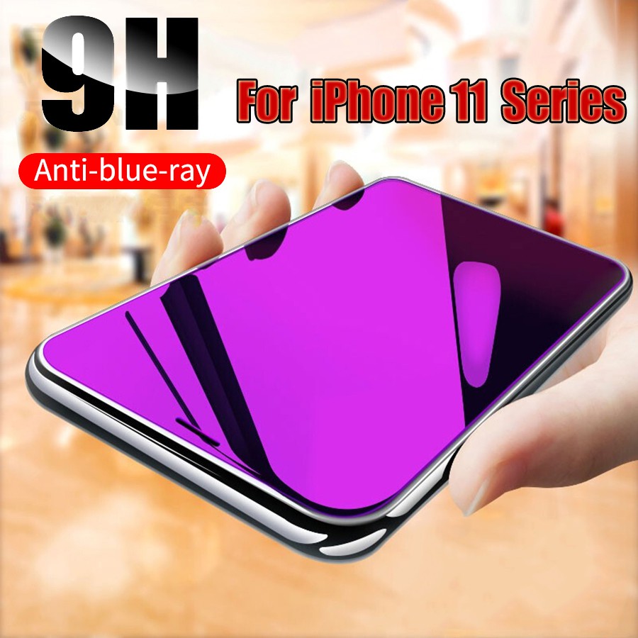 Kính cường lực chống tia sáng màu tím 9H cho iPhone 12 mini 11 Pro XR XS Max X 8 7 6s 6 Plus Chống tia cực tím Tia sáng xanh lam sáng HD Phim bảo vệ màn hình kính cường lực