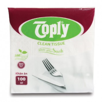 Toply khăn giấy ăn 100 tờ (1 lớp)