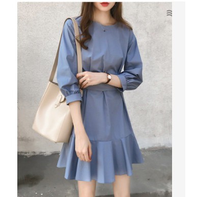 Váy nữ ❤FREESHIP ❤Váy nữ tay dài - chất thô đũi mềm, cột nơ 2 kiểu - công sở, đi tiệc siêu trẻ trung | BigBuy360 - bigbuy360.vn