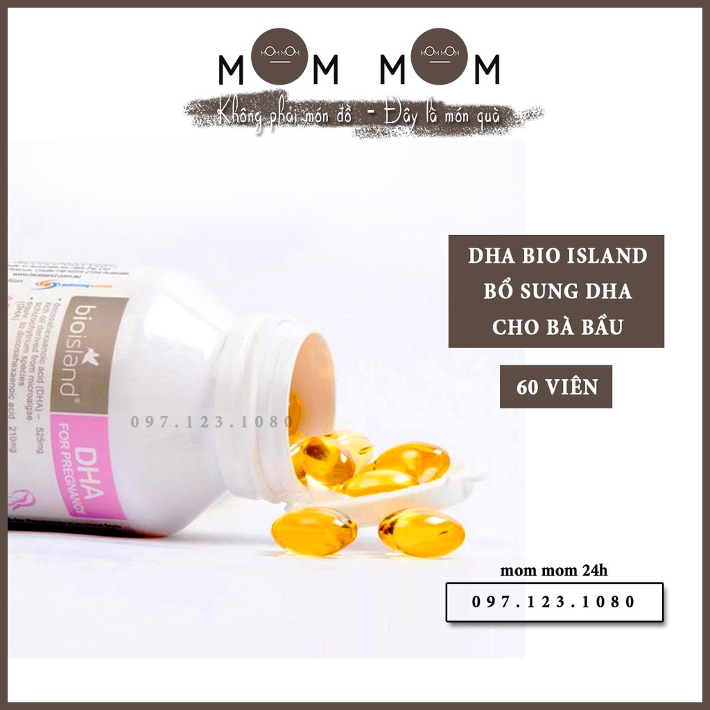 [Mẫu mới] DHA Bio Island Bổ Sung DHA Dưỡng Chất Cho Bà Bầu- 60 Viên - Mom Mom VN