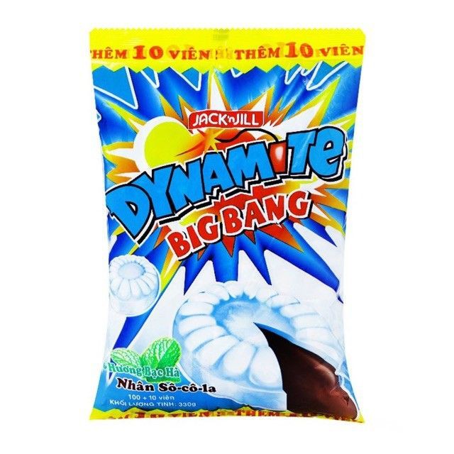 Kẹo Dynamite Hương Bạc Hà nhân Socola gói 330g