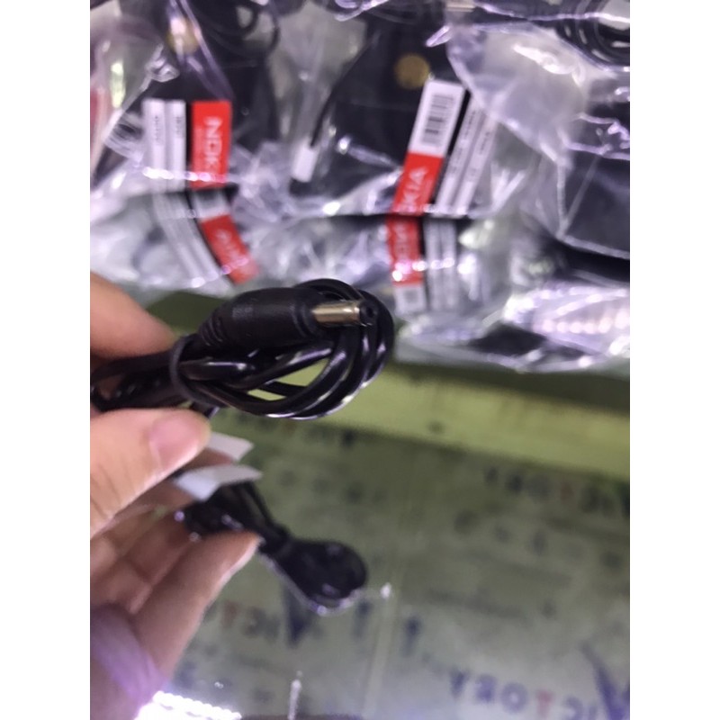 Dây sạc liền chân tròn to, dành cho các dòng máy nokia 110i, hay quạt mini sử dụng chân to