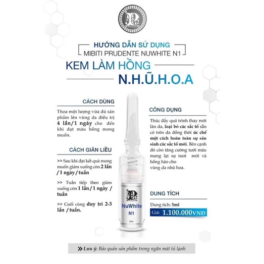 KEM LÀM HỒNG NHŨ HOA NUWHITE N1 MIBITI PRUDENTE 5ml | BigBuy360 - bigbuy360.vn