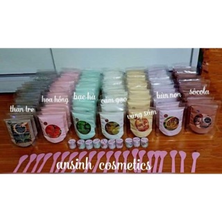 100g mặt nạ dẻo handmade các loại bạc hà, hoa hồng,bùn non