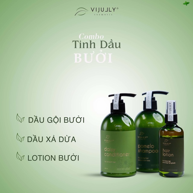 Combo bộ dầu gội+dầu xả+tinh dầu xịt dưỡng tóc hoa bưởi Vijully | BigBuy360 - bigbuy360.vn