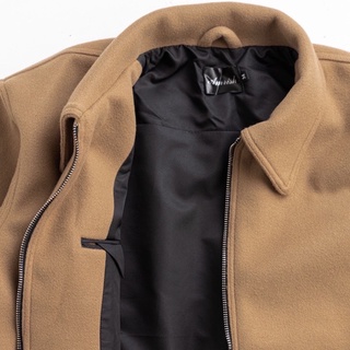 (Chính Hãng AMRISH) Áo Khoác Wool Zip Up Jacket- Nâu Coffee