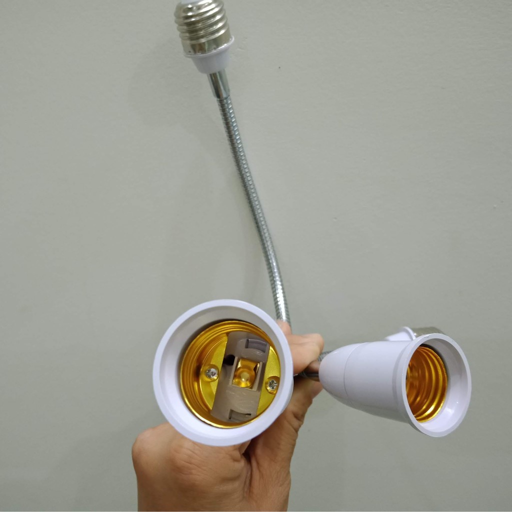 Đui đèn nối dài E27 sang E27 có thể uốn cong, dài 20cm 40cm